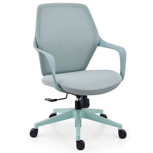 VOFFOV® Mesh Desk Chair with Angled Armrests, Breathable Backrest & Cushion Green
