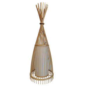 VOFFOV® Bamboo Weaving Hut Shaped Standing Floor Lamps, No Bulb