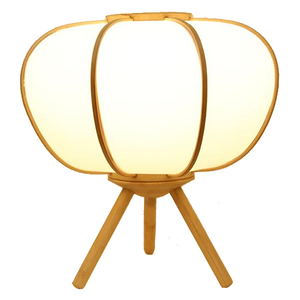 VOFFOV®Cute Pumpkin Shape Bamboo Table Lamp, No Bulb