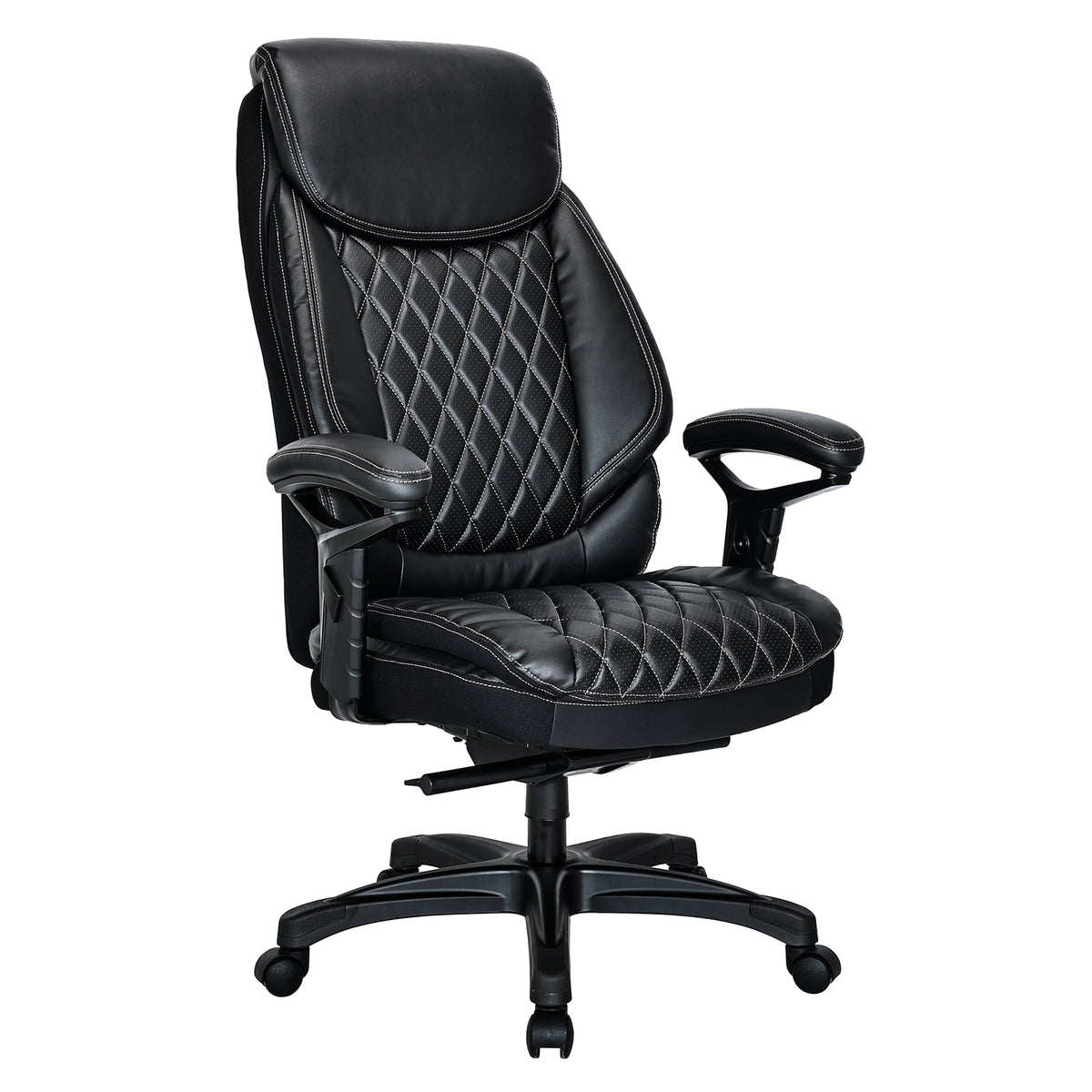 VOFFOV Big Tall Executive Office Chair High Back All Day Comfort Ergonomic Lumbar Support Bonded Leather Black
