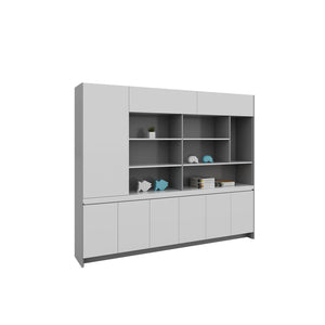 Full Height 3 Shelf Wide Standard Bookcase w/ Wardrobe JS-2013
