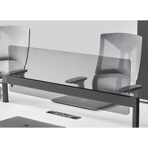 4 Person Benching Workstation with Glass Privacy Panel