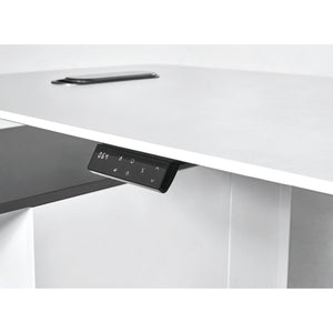 Adjustable Height L-Shaped Standing Desk With Storage Cabinet