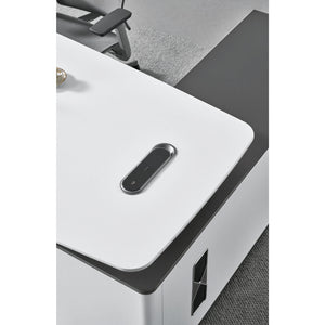 Adjustable Height L-Shaped Standing Desk With Storage Cabinet