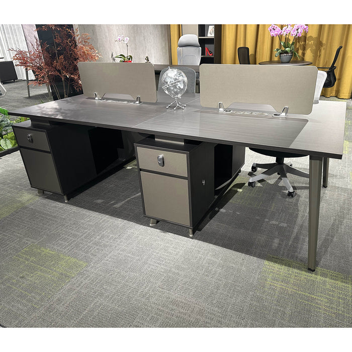 Four Person Office Staff Desks Workstation with Partition