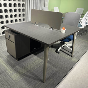 Two Person Office Staff Desks Workstation with Partition