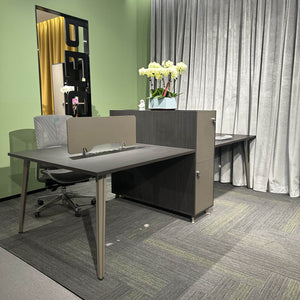 4 Person Workstation with Storage Cabinet