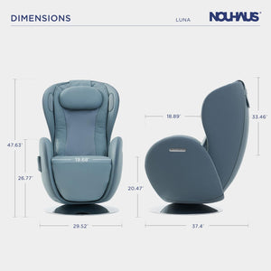 Nouhaus Luna Modern Heated Massage Chair Aqua Blue