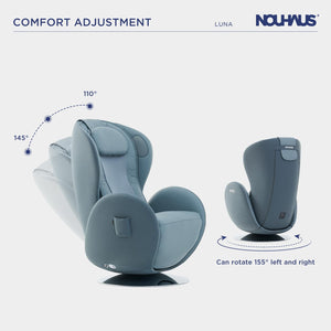 Nouhaus Luna Modern Heated Massage Chair Aqua Blue