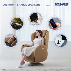 Nouhaus Luna Full Body Massaging Zero-Gravity Leisure Recliner Dark Caramel