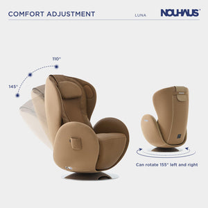 Nouhaus Luna Full Body Massaging Zero-Gravity Leisure Recliner Dark Caramel