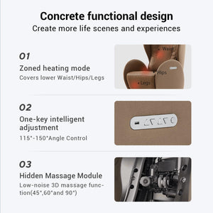 Nouhaus Luna Full Body Massaging Zero-Gravity Leisure Recliner Dark Caramel
