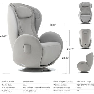 Nouhaus Luna Zero Gravity Massage Chair Elder White