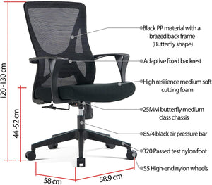 VOFFOV® Computer Chair Swivel Task Chair with Lumbar Support