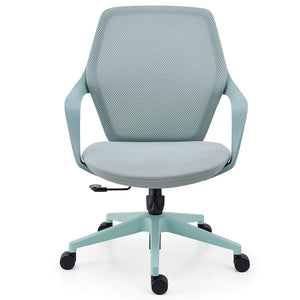 VOFFOV® Mesh Desk Chair with Angled Armrests, Breathable Backrest & Cushion Green