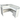 Single L-Shape Office Cubicle Workstation with Frosted Glass Partition, White