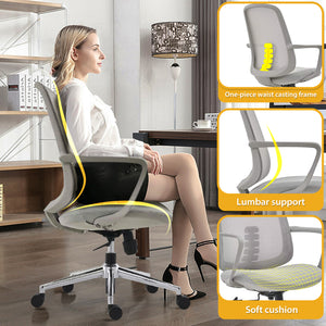 VOFFOV® Executive Desk Chair with Armrest & Lumbar Support