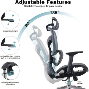 VOFFOV® Executive Office Chair with Dynamic Lumbar Support