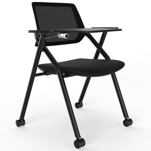 Folding Training Chair with Writing Pad Wheels VOFFOV Office Furniture