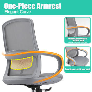 VOFFOV® Ergonomic Office Chair Home Office Desk Chairs with One-piece Armrest