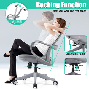 VOFFOV® Ergonomic Office Chair Home Office Desk Chairs with One-piece Armrest