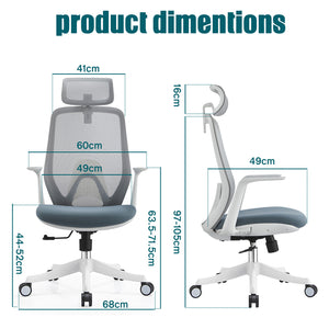 VOFFOV® Ergonomic Office Chair with Adjustable Headrest Lumbar Support