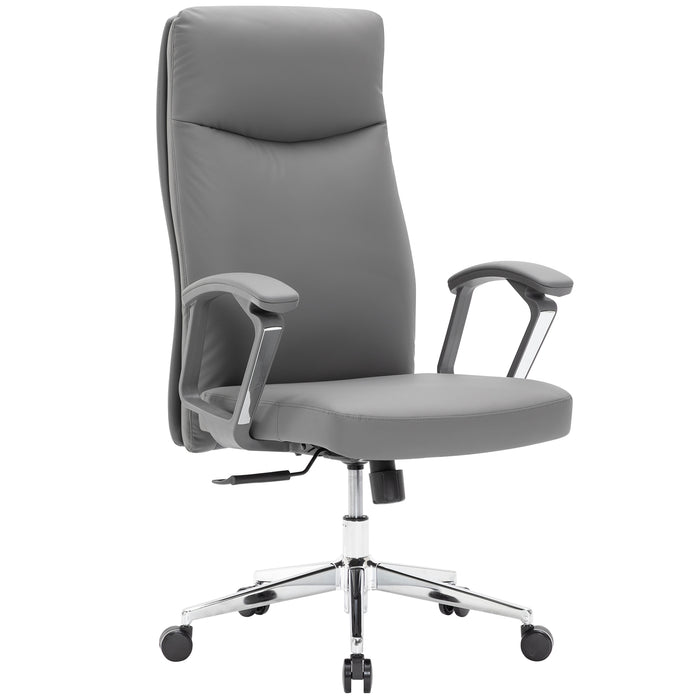 VOFFOV® High-Back Leather Executive Swivel Office Chair with Padded Arms