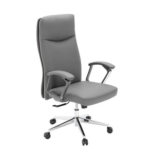 VOFFOV® High-Back Leather Executive Swivel Office Chair with Padded Arms