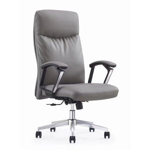 VOFFOV® High-Back Leather Executive Swivel Office Chair with Padded Arms