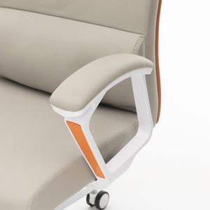 VOFFOV® Modern Executive High-Back Office Leather Chair with Arms and Lumbar Support