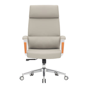 VOFFOV® Modern Executive High-Back Office Leather Chair with Arms and Lumbar Support