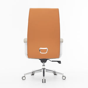 VOFFOV® Modern Executive High-Back Office Leather Chair with Arms and Lumbar Support