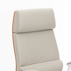 VOFFOV® Modern Executive High-Back Office Leather Chair with Arms and Lumbar Support