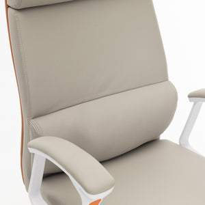 VOFFOV® Modern Executive High-Back Office Leather Chair with Arms and Lumbar Support