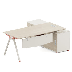 VOFFOV® Modern L Shaped Executive Desk with Side Storage
