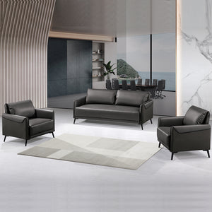 VOFFOV® Pillow Top Arm Sofa Set Dark Grey(Without Coffee Table)