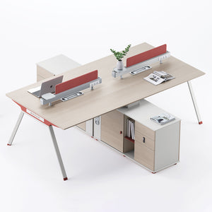 VOFFOV® 4 Person Workstation Desk with Storage