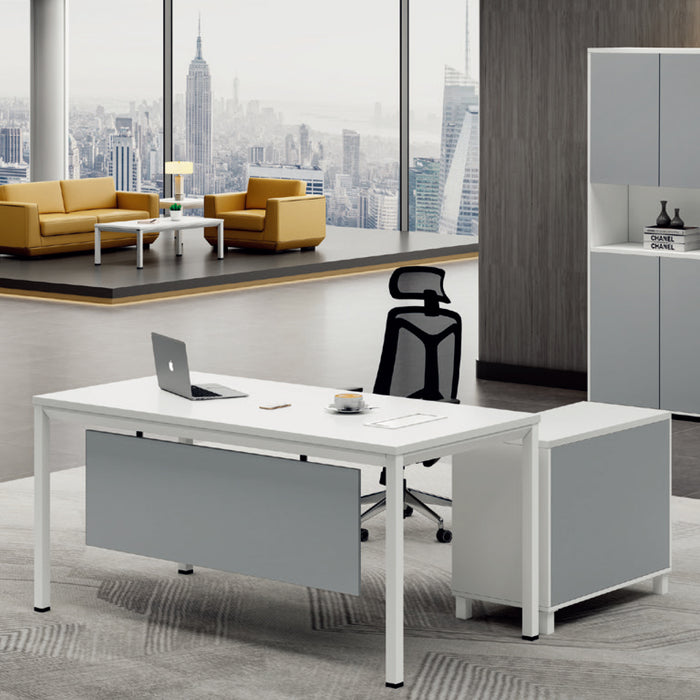 VOFFOV® Computer Desk with Side Table White