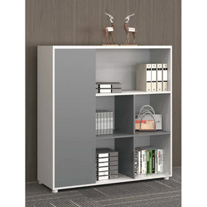 VOFFOV® Lateral Filing Cabinet with Open Shelves White