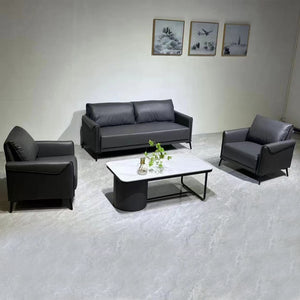 VOFFOV® Pillow Top Arm Sofa Set Dark Grey