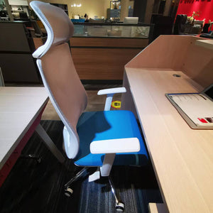 VOFFOV® Mesh Ergonomic Chair, Premium Office & Computer Chair with Adjustable Headrest - Blue Grey