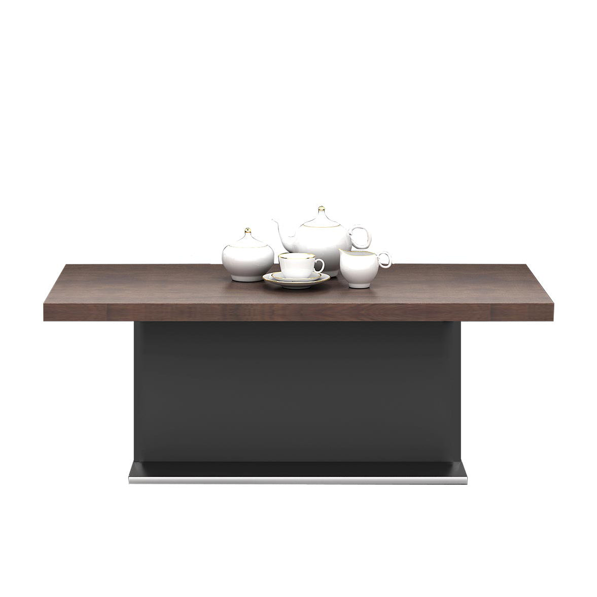 Rectangular pedestal top coffee table