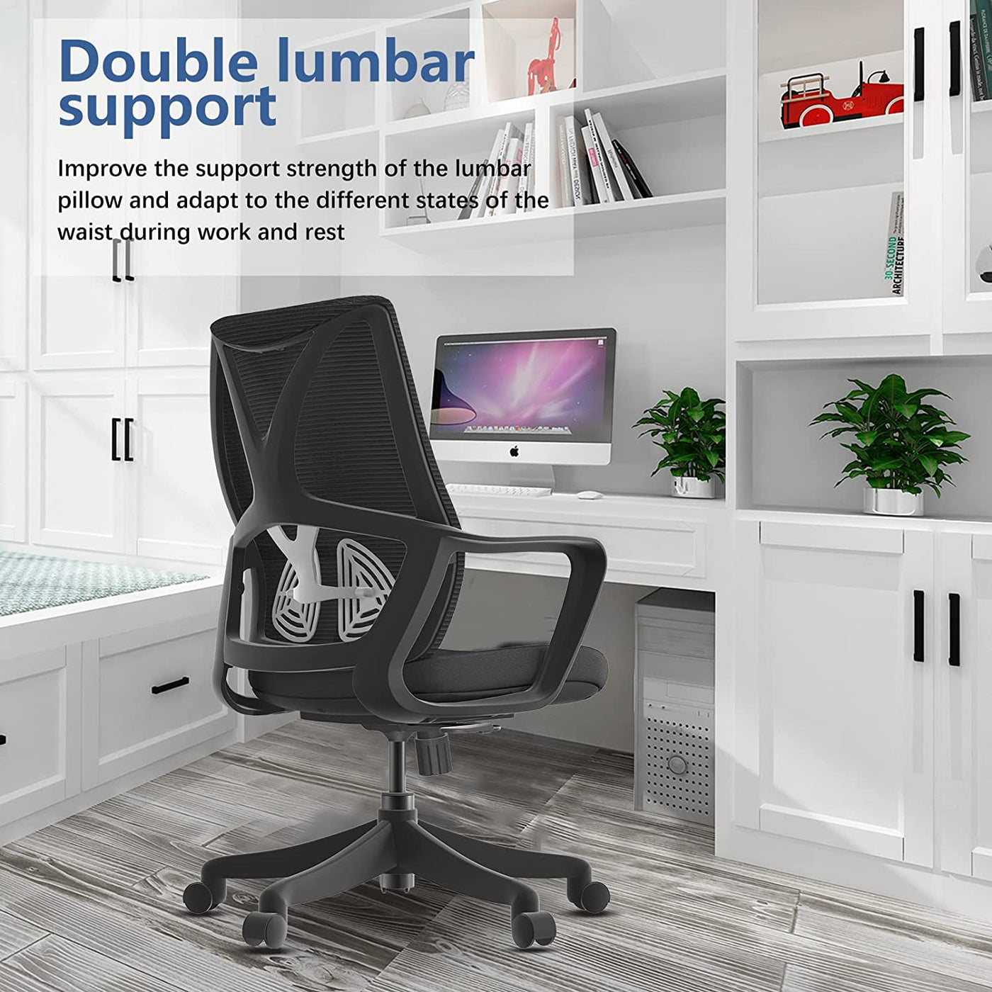 Executive Office Chair Modern Adjustable Height Lumbar Support VOFFOV