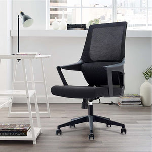 VOFFOV® Large Lumbar Support Modern Executive Office Mesh Chair, Black