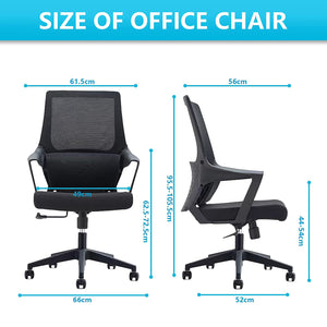 VOFFOV® Large Lumbar Support Modern Executive Office Mesh Chair, Black