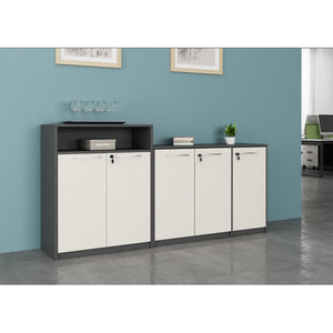 VOFFOV® Storage Cabinet Wood Counter Cabinet with 3 Lockable Doors