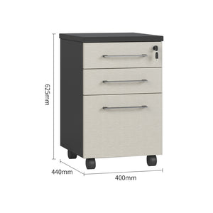 VOFFOV® Rolling Mobile Under Desk Brown Vertical Filing Cabinet with Drawer Lock