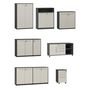 VOFFOV® Storage Cabinet Wood Counter Cabinet with 2 Lockable Doors for Home Office