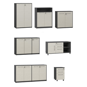 VOFFOV® Storage Cabinet Wood Counter Cabinet with 3 Lockable Doors