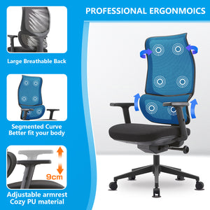 VOFFOV® Ergonomic Black Office Chair with Lumbar Support